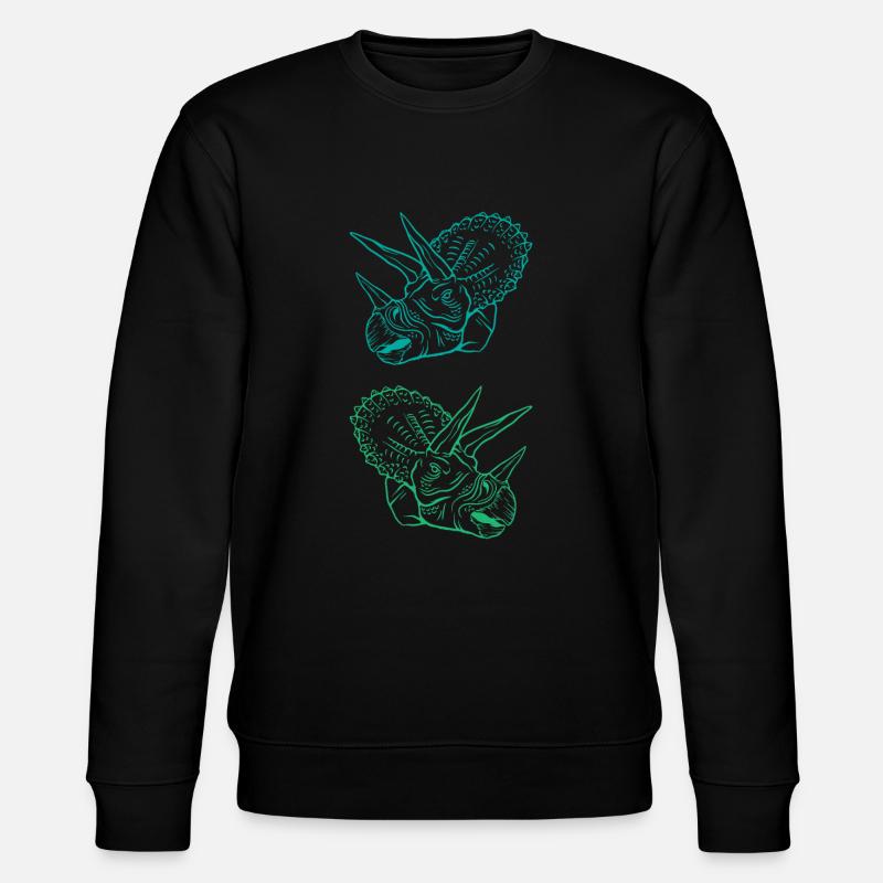 Triceratops Linienkunst Minimal Schwarz - Stanley/Stella Unisex Bio-Sweatshirt CHANGER  - Schwarz