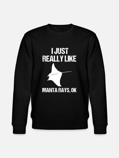 Simple Manta Ray Lover Clarity - Stanley/Stella CHANGER Unisex Organic Sweatshirt - black