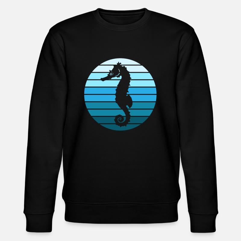 Style d’hippocampe bleu cool - Sweat bio CHANGER Stanley/Stella Unisexe - noir