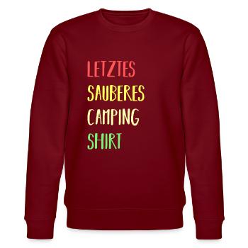 Letztes sauberes Camping Shirt - Stanley/Stella Unisex Bio-Sweatshirt CHANGER  - Burgunderrot - Vorne - Nik (191cm) & Marisol (170cm)
