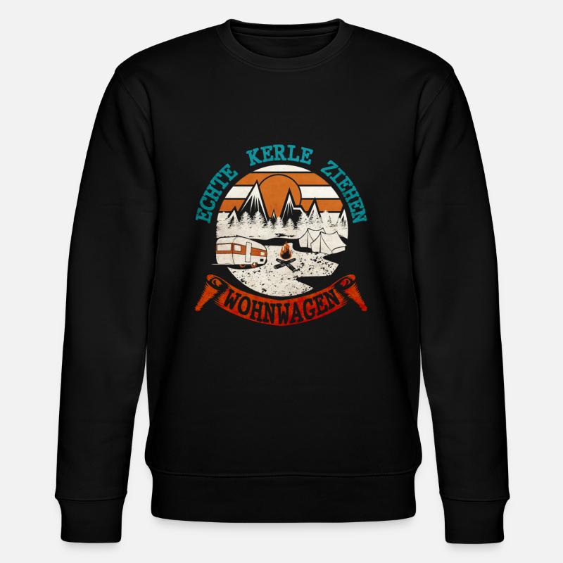 Echte kerle ziehen Wohnwagen - Stanley/Stella Unisex Bio-Sweatshirt CHANGER  - Schwarz