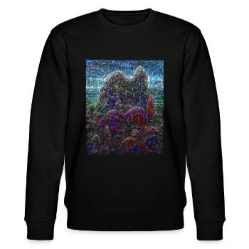 Mountain Impressionism Embroidery Painting - Stanley/Stella CHANGER Unisex Organic Sweatshirt - black - Front - Nik (191cm) & Marisol (170cm)