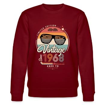 Jahrgang seit 1968 - Stanley/Stella Unisex Bio-Sweatshirt CHANGER  - Burgunderrot - Vorne - Nik (191cm) & Marisol (170cm)