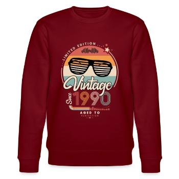Vintage since 1990 - Stanley/Stella CHANGER Unisex Organic Sweatshirt - burgundy - Front - Nik (191cm) & Marisol (170cm)