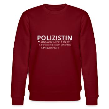 Polizistin Kaffee - Stanley/Stella Unisex Bio-Sweatshirt CHANGER  - Burgunderrot - Vorne - Nik (191cm) & Marisol (170cm)