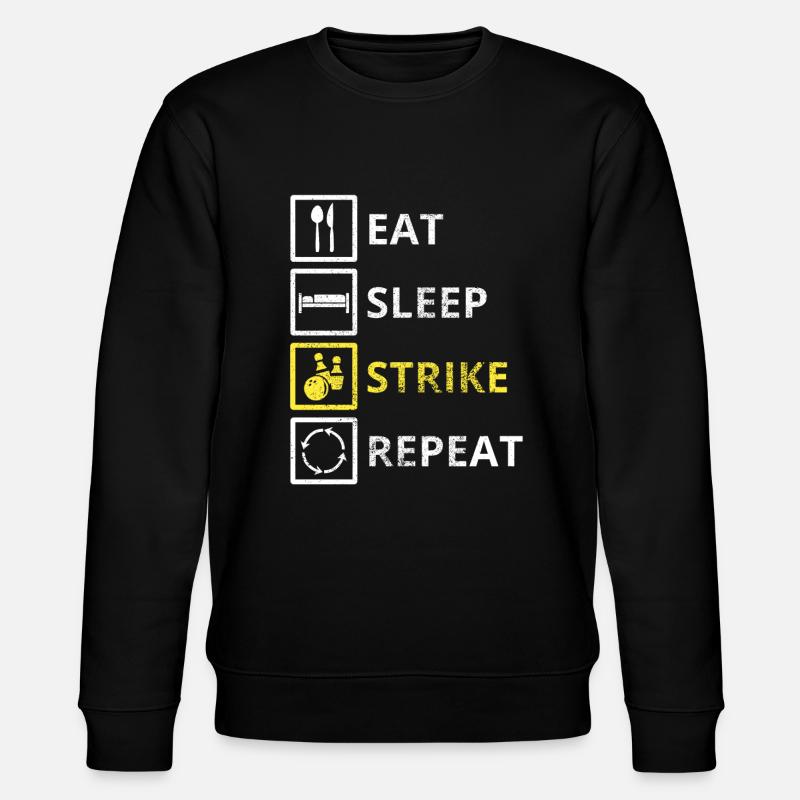 Bowling Eat Sleep Repeat - Stanley/Stella Unisex Bio-Sweatshirt CHANGER  - Schwarz