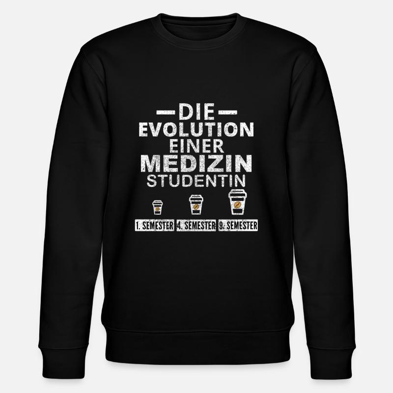 Medizin Studentin Kaffee Evolution Geschenk - Stanley/Stella Unisex Bio-Sweatshirt CHANGER - Schwarz