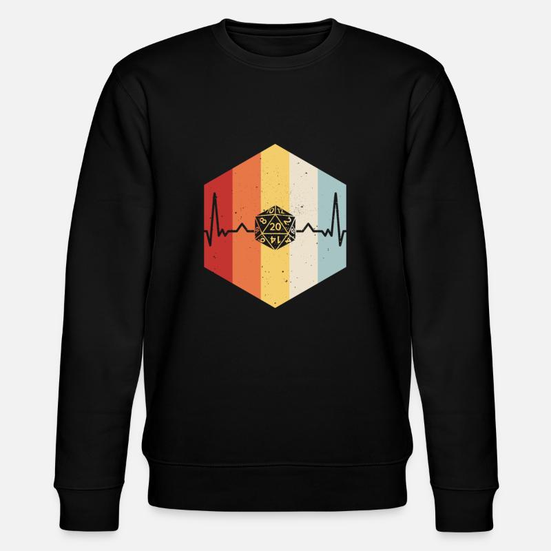 D20 Retro-Herzschlag - Stanley/Stella Unisex Bio-Sweatshirt CHANGER  - Schwarz