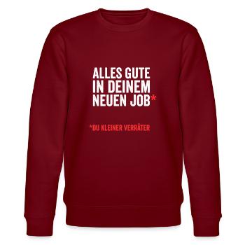 Abschied Kollege Verräter Lustiges Geschenk - Stanley/Stella Unisex Bio-Sweatshirt CHANGER  - Burgunderrot - Vorne - Nik (191cm) & Marisol (170cm)