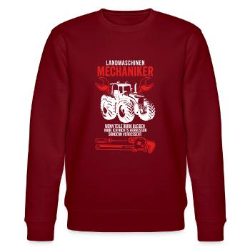 Landmaschinen Mechaniker Geschenkidee - Stanley/Stella Unisex Bio-Sweatshirt CHANGER  - Burgunderrot - Vorne - Nik (191cm) & Marisol (170cm)