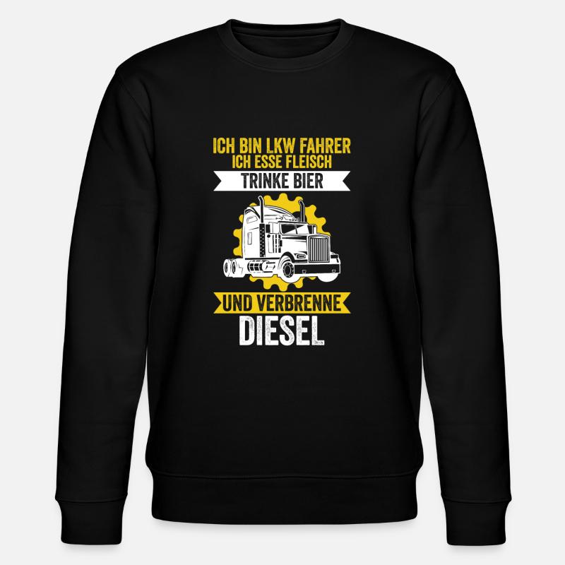 LKW Fahrer Trucker Geschenk - Stanley/Stella Unisex Bio-Sweatshirt CHANGER - Schwarz