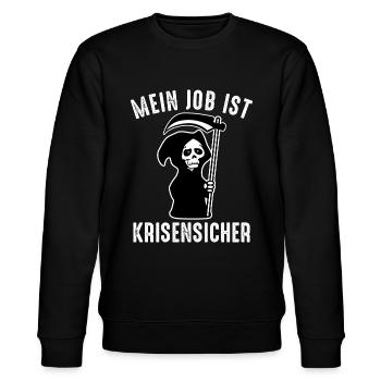Mein Job ist krisensicher - Sensenmann Tod Lustig - Stanley/Stella Unisex Bio-Sweatshirt CHANGER  - Schwarz - Vorne - Nik (191cm) & Marisol (170cm)