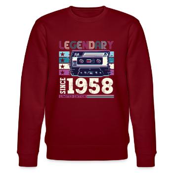 Légende 1958 62ème Anniversaire Cadeau Hommes - Sweat bio CHANGER Stanley/Stella Unisexe - bordeaux - Devant - Nik (191cm) & Marisol (170cm)
