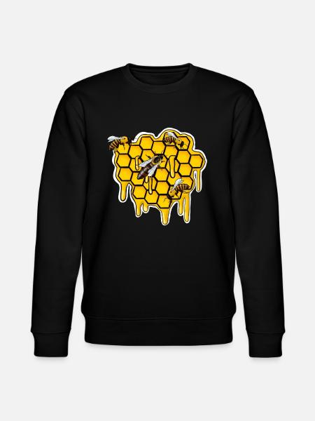 Honeycomb with bees - Stanley/Stella CHANGER Unisex Organic Sweatshirt - black