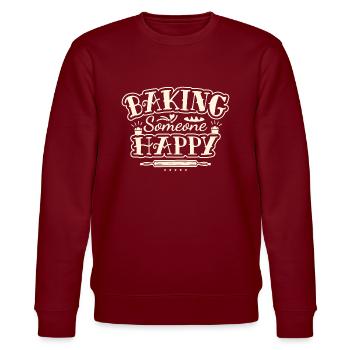 BAKING FUNNY SAYING - PASTRY CHEF FUNNY QUOTE - Stanley/Stella CHANGER Unisex Organic Sweatshirt - burgundy - Front - Nik (191cm) & Marisol (170cm)