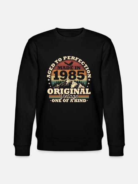 Original vintage vintage fødselsdagsgave fra 1985 - Stanley/Stella økologisk unisex-sweatshirt CHANGER  - sort