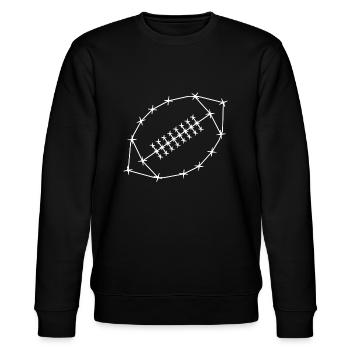 American Football Sternzeichen weiss Geschenkidee - Stanley/Stella Unisex Bio-Sweatshirt CHANGER  - Schwarz - Vorne - Nik (191cm) & Marisol (170cm)