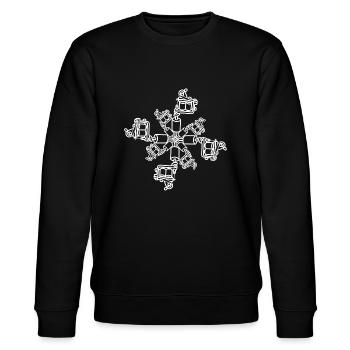 Mandala Dermograph - Stanley/Stella Unisex Bio-Sweatshirt CHANGER  - Schwarz - Vorne - Nik (191cm) & Marisol (170cm)