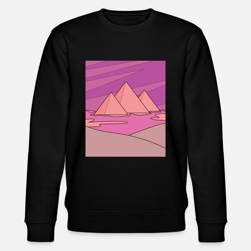 Retro Pyramide Wüste Sonne - Stanley/Stella Unisex Bio-Sweatshirt CHANGER  - Schwarz