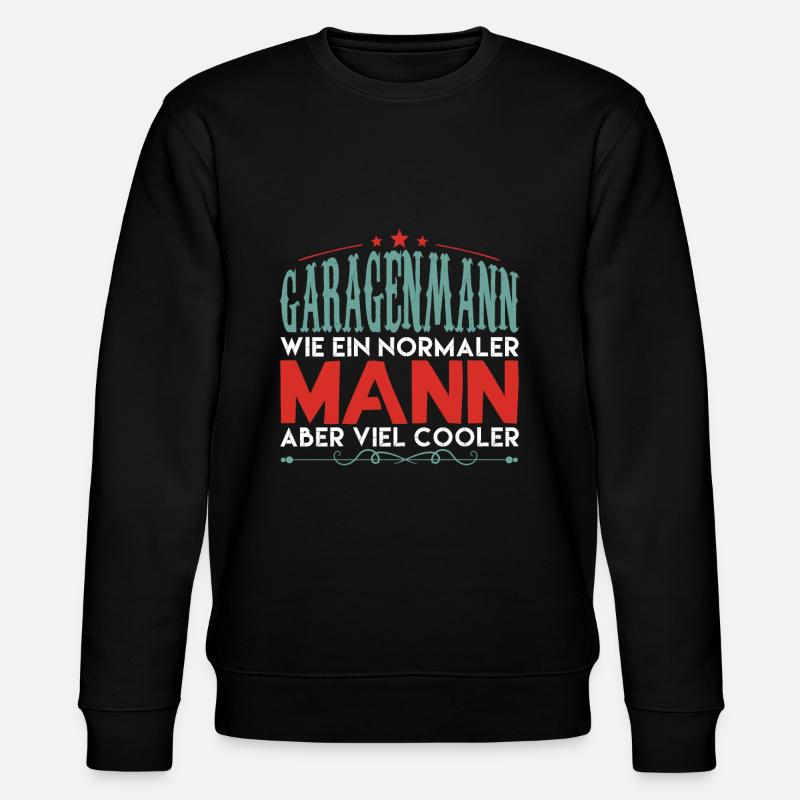 Valentines Garagenmann Mechaniker - Stanley/Stella Unisex Bio-Sweatshirt CHANGER  - Schwarz