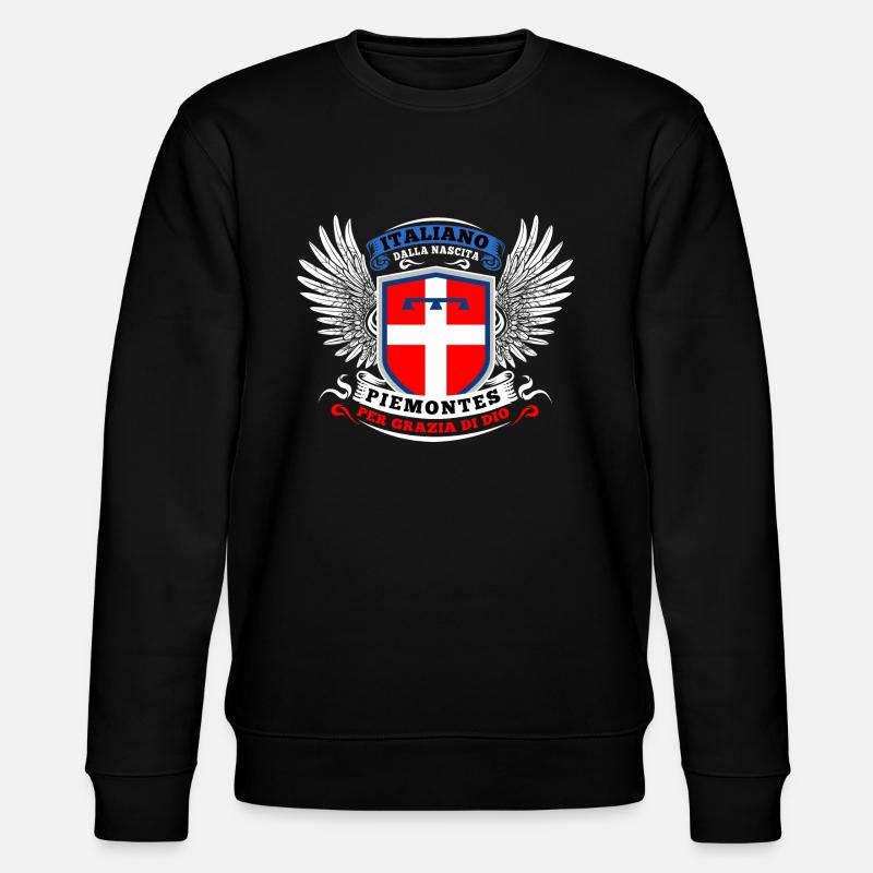 Italiano dalla nascita piemontes per grazia di dio - Stanley/Stella Unisex Bio-Sweatshirt CHANGER  - Schwarz
