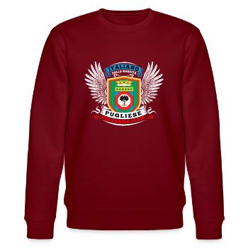 Italiano dalla nascita pugliese per grazia di dio - Stanley/Stella CHANGER Unisex Organic Sweatshirt - burgundy - Front - Nik (191cm) & Marisol (170cm)