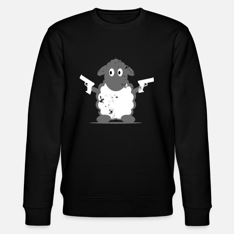 Sheep Policeman Gift Idea - Stanley/Stella CHANGER Unisex Organic Sweatshirt - black