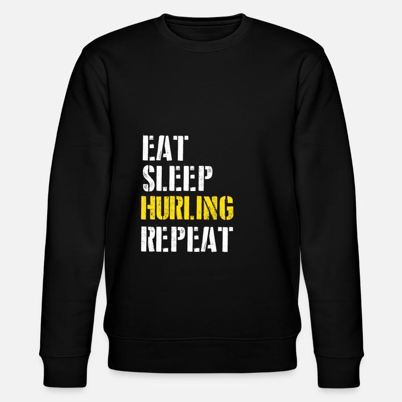Eat. Sleep. Hurling. Repeat. - Stanley/Stella Unisex Bio-Sweatshirt CHANGER  - Schwarz