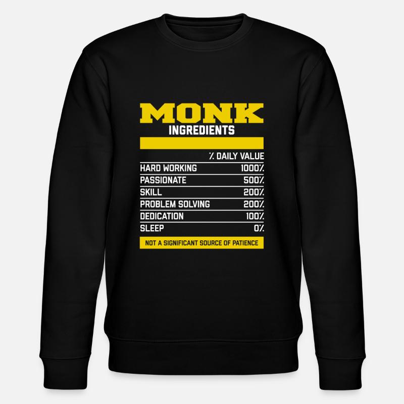 T-shirt Nice Ingrédients Moine - Sweat bio CHANGER Stanley/Stella Unisexe - noir