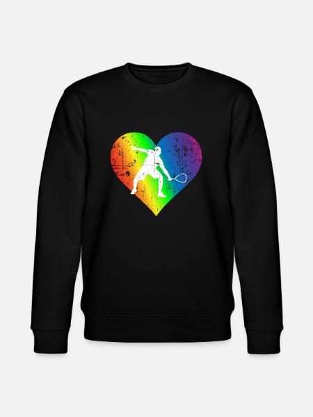 Squash Pride Rainbow Heart - Stanley/Stella CHANGER Unisex Organic Sweatshirt - black