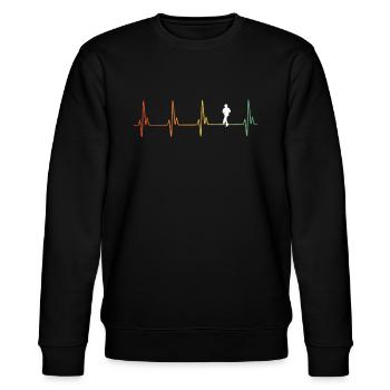 Vintage Line Dance Heartbeat - Stanley/Stella Unisex Bio-Sweatshirt CHANGER  - Schwarz - Vorne - Nik (191cm) & Marisol (170cm)