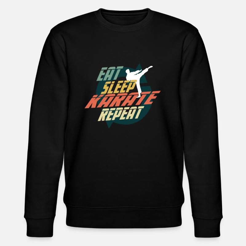 EAT SLEEP KARATE REPEAT - Stanley/Stella Unisex Bio-Sweatshirt CHANGER  - Schwarz
