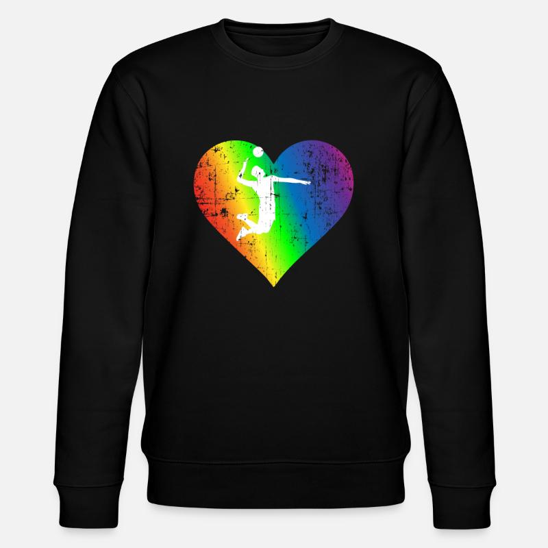 Voleibol Pride Rainbow Heart - Stanley/Stella CHANGER Unisex Organic Sweatshirt - black