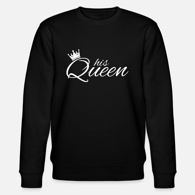 His Queen King Queen Pärchenoutfit - Stanley/Stella Unisex Bio-Sweatshirt CHANGER  - Schwarz