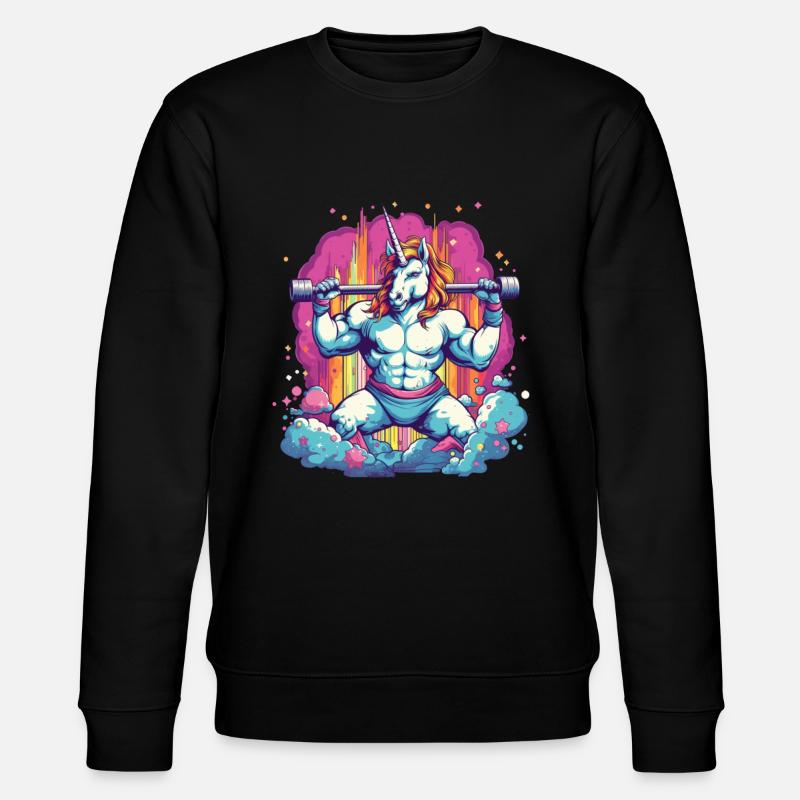 Bodybuilding Unicorn - Stanley/Stella Unisex Bio-Sweatshirt CHANGER  - Schwarz
