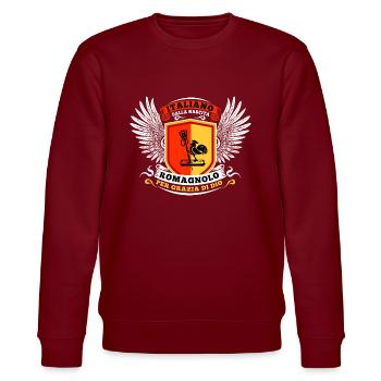 Italiano dalla nascita romagnolo per grazia di dio - Stanley/Stella CHANGER Unisex Organic Sweatshirt - burgundy - Front - Nik (191cm) & Marisol (170cm)