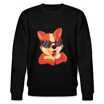 Cool chien corgi avec des lunettes de soleil - Sweat bio CHANGER Stanley/Stella Unisexe - noir - Devant - Nik (191cm) & Marisol (170cm)