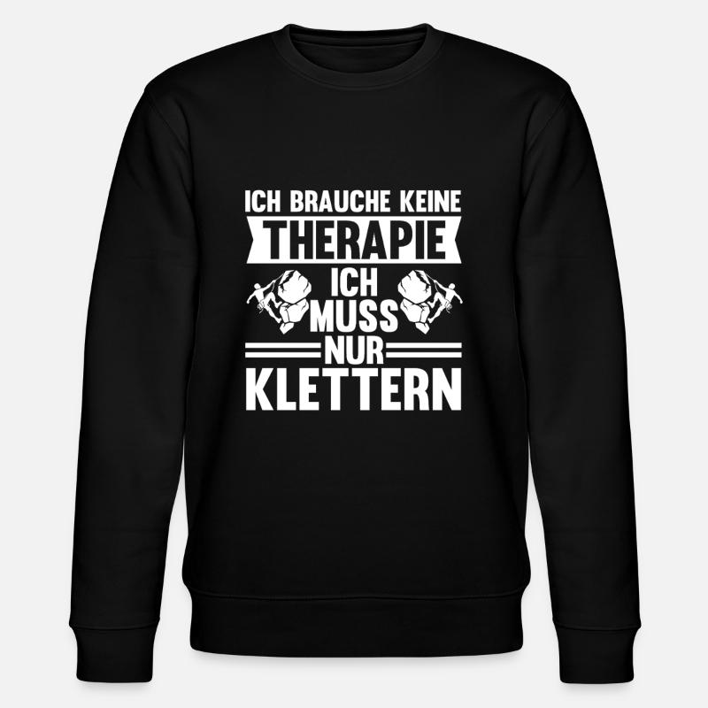 Berge Klettern Kletter Geschenk - Stanley/Stella Unisex Bio-Sweatshirt CHANGER - Schwarz