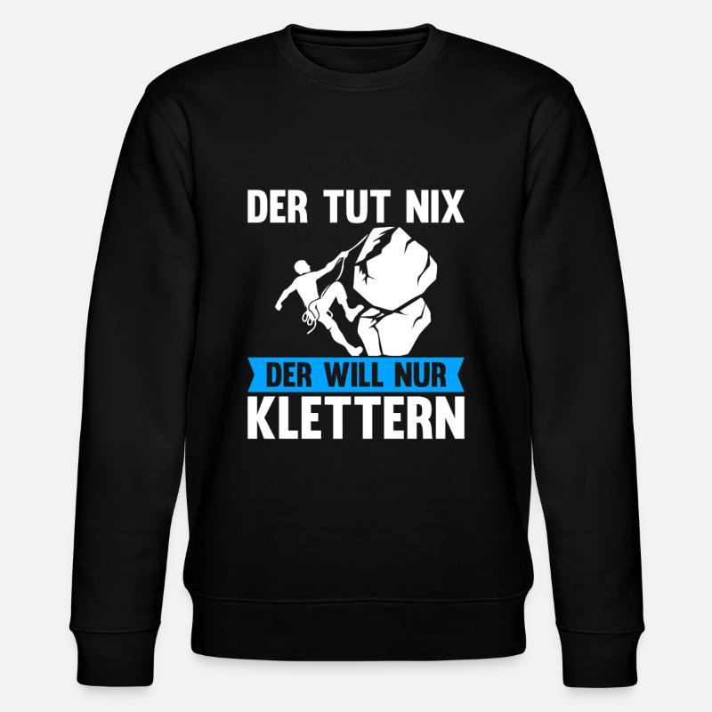 Berge Klettern Kletter Geschenk - Stanley/Stella Unisex Bio-Sweatshirt CHANGER  - Schwarz