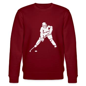 Joueur de hockey sur glace - Sweat bio CHANGER Stanley/Stella Unisexe - bordeaux - Devant - Nik (191cm) & Marisol (170cm)