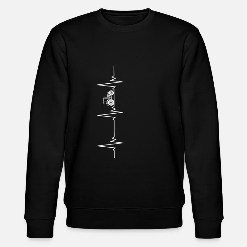 Herzschlag Traktor Landwirtschaft - Stanley/Stella Unisex Bio-Sweatshirt CHANGER  - Schwarz
