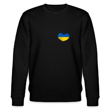 Ukraine Herz Ukrajina Land Ukrainer Ukrainisch Fun - Stanley/Stella Unisex Bio-Sweatshirt CHANGER  - Schwarz - Vorne - Nik (191cm) & Marisol (170cm)