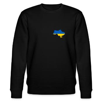 Ukraine Landkarte Ukrajina Ukrainer Ukrainisch Fun - Stanley/Stella Unisex Bio-Sweatshirt CHANGER  - Schwarz - Vorne - Nik (191cm) & Marisol (170cm)