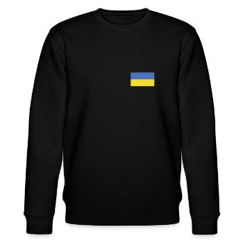 Ukraine Fahne Ukrajina Ukrainer Ukrainisch Flagge - Stanley/Stella Unisex Bio-Sweatshirt CHANGER  - Schwarz - Vorne - Nik (191cm) & Marisol (170cm)