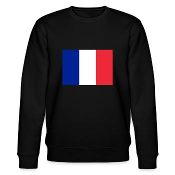 Frankreich Paris Eiffelturm Französische Fahne Fun - Stanley/Stella Unisex Bio-Sweatshirt CHANGER  - Schwarz - Vorne - Nik (191cm) & Marisol (170cm)