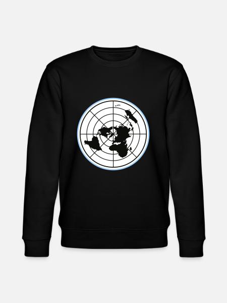 Płaska Ziemia | Mapa płaskiej Ziemi | Możliwość zmiany kolorów - Ekologiczna bluza unisex Stanley/Stella CHANGER  - czarny