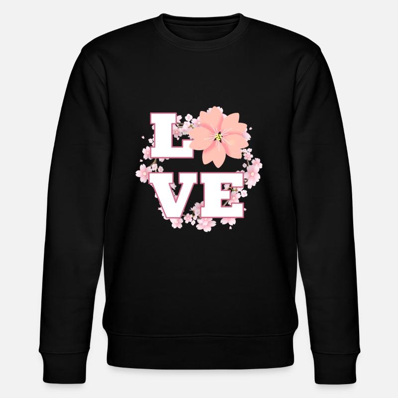 Love Kirschblüten Ring - Stanley/Stella Unisex Bio-Sweatshirt CHANGER - Schwarz