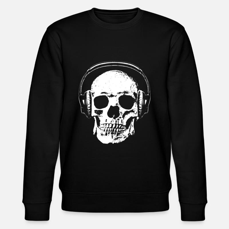 Crâne avec casque - Sweat bio CHANGER Stanley/Stella Unisexe - noir
