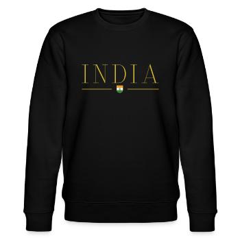 Ich liebe Indien, Stil Design T-Shirt - Stanley/Stella Unisex Bio-Sweatshirt CHANGER  - Schwarz - Vorne - Nik (191cm) & Marisol (170cm)