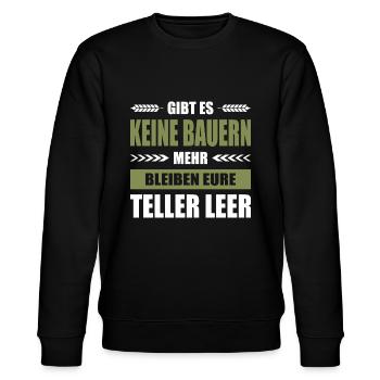 Bauernprotest Demonstration Bauerndemo Landwirt - Stanley/Stella Unisex Bio-Sweatshirt CHANGER  - Schwarz - Vorne - Nik (191cm) & Marisol (170cm)